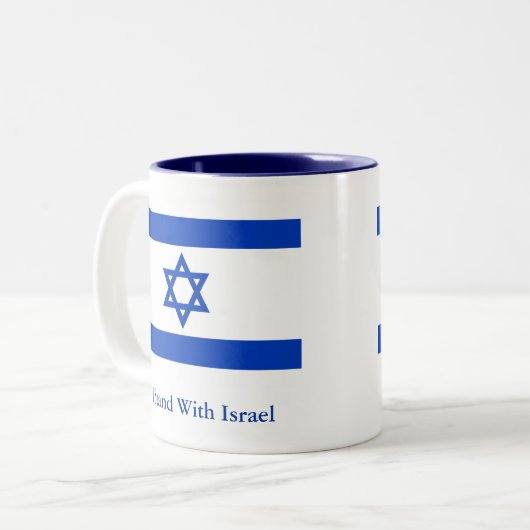 Ich stehe mit Israel Zweifarbige Tasse (Vorderseite Links)