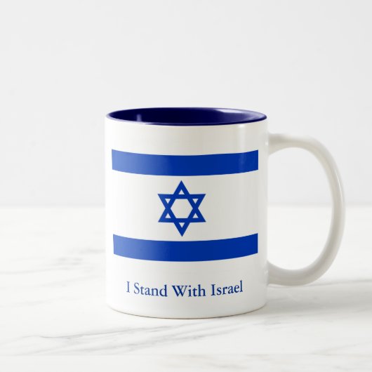 Ich stehe mit Israel Zweifarbige Tasse (Rechts)