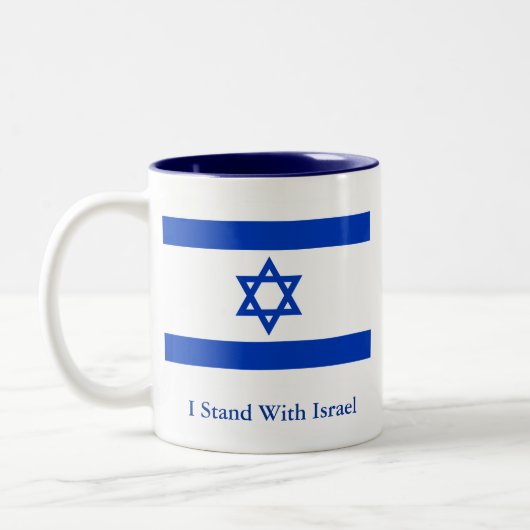 Ich stehe mit Israel Zweifarbige Tasse (Links)