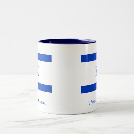 Ich stehe mit Israel Zweifarbige Tasse (Mittel)