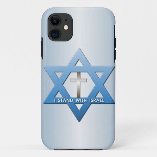 Ich stehe mit Israelchristlichem Querdavidsstern Case-Mate iPhone Hülle (Rückseite)
