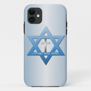 Ich stehe mit Israelchristlichem Querdavidsstern Case-Mate iPhone Hülle