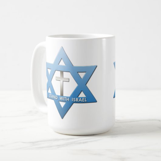 Ich stehe mit Israelchristlichem Querdavidsstern Kaffeetasse (Vorderseite Links)