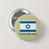 Ich stehe mit israelischen Geschenken und T-Shirts Button (Vorne & Hinten)