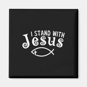 Ich stehe mit Jesus Christliches Zeugnis Glaubensf Magnet