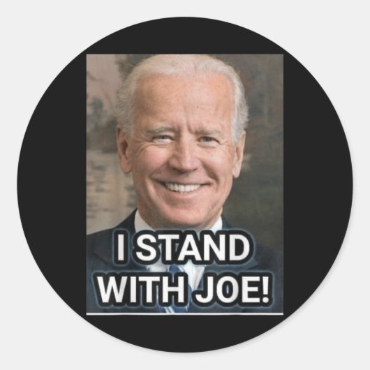 Ich stehe mit Joe Biden, Prostatakrebsbewusstsein Runder Aufkleber (Vorderseite)