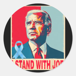 Ich stehe mit Joe Biden Runder Aufkleber