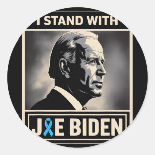 Ich stehe mit Joe Biden Runder Aufkleber