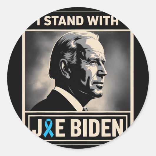 Ich stehe mit Joe Biden Runder Aufkleber (Vorderseite)