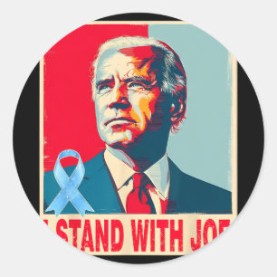 Ich stehe mit Joe Support Biden Prostatakrebs pra Runder Aufkleber