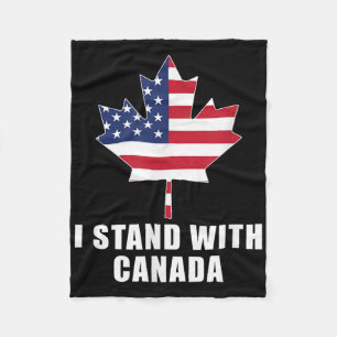 Ich stehe mit Kanada Amerika kanadische US-Flagge  Fleecedecke
