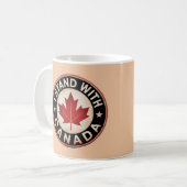 Ich stehe mit Kanada Kaffeetasse (Vorderseite Links)