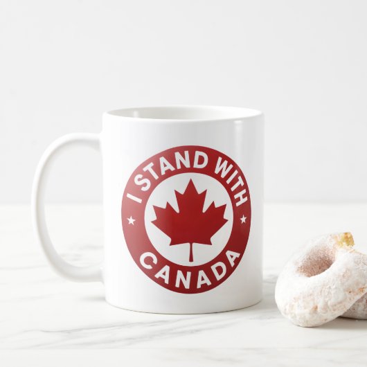Ich stehe mit Kanada Kaffeetasse (Mit Donut)