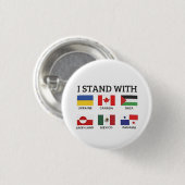 Ich stehe mit Kanada Mexiko Gaza Ukraine Button (Vorne & Hinten)