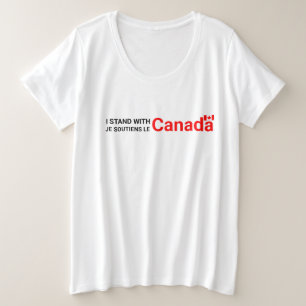 Ich stehe mit Kanada Shirt, Englisch Französisch T Große Größe T-Shirt