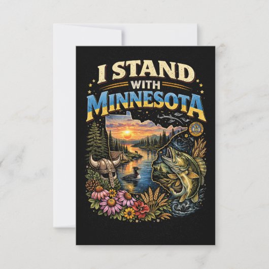 Ich stehe mit Minnesota Dankeskarte (Vorderseite)