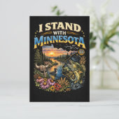 Ich stehe mit Minnesota Dankeskarte (Stehend Vorderseite)