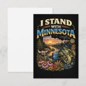 Ich stehe mit Minnesota Dankeskarte (Vorne/Hinten)