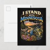 Ich stehe mit Minnesota Postkarte (Vorne/Hinten)