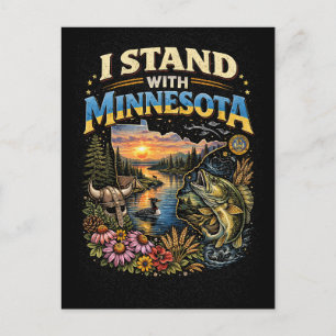 Ich stehe mit Minnesota Postkarte