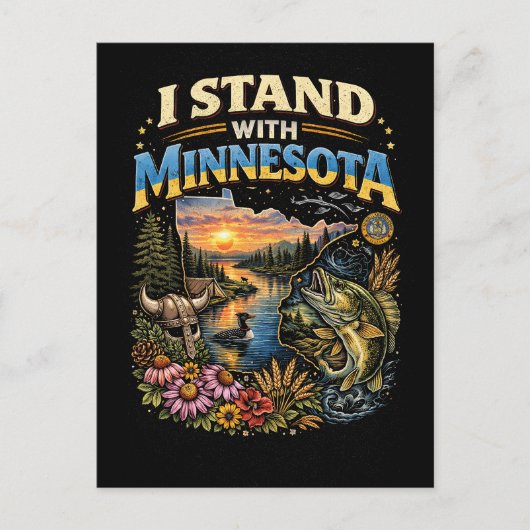 Ich stehe mit Minnesota Postkarte (Vorderseite)