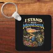 Ich stehe mit Minnesota Schlüsselanhänger (Vorderseite)