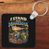 Ich stehe mit Minnesota Schlüsselanhänger (Rückseite)