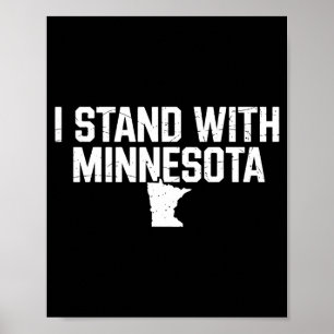 Ich stehe mit Minnesota Vintage Mn State Map Stolz Poster