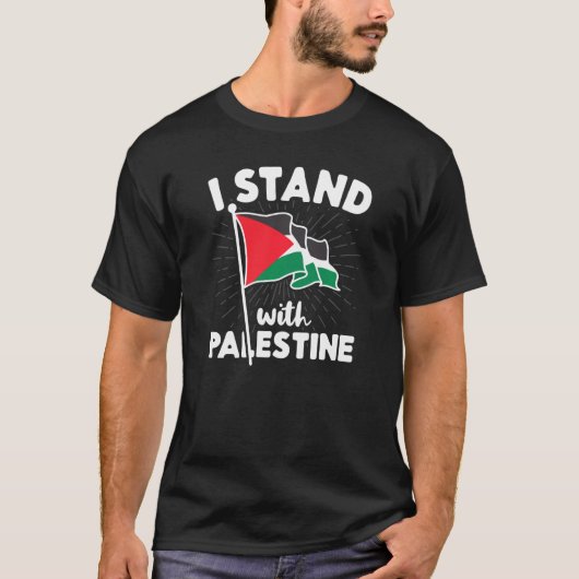 Ich stehe mit Palästina-Flagge arabische Freiheit  T-Shirt (Vorderseite)
