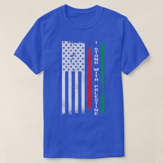Ich stehe mit Palästina-Flagge T-Shirt (Design vorne)