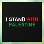 Ich stehe mit Palästina, weißer, grüner Typografie Fensteraufkleber (Blatt 3)