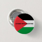 Ich stehe mit Palästina-Zoll-Text Palästina-Flagge Button (Vorne & Hinten)