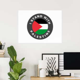 Ich stehe mit palästinensischem Zoll-Text und -Fla Poster