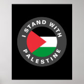 Ich stehe mit palästinensischem Zoll-Text und Flag Poster (Vorne)