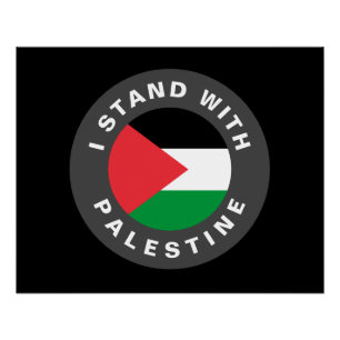 Ich stehe mit palästinensischem Zoll-Text und Flag Poster