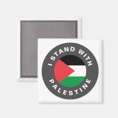 Ich stehe mit palästinensischer Zoll-Textflagge Magnet (Vorderseite/Rückseite)