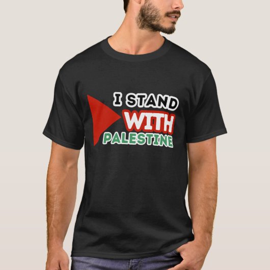 ICH STEHE MIT PALESTINE Black T-Shirt (Vorderseite)