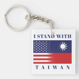 Ich stehe mit Taiwan Schlüsselanhänger