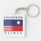 Ich stehe mit Taiwan Schlüsselanhänger (Rückseite)
