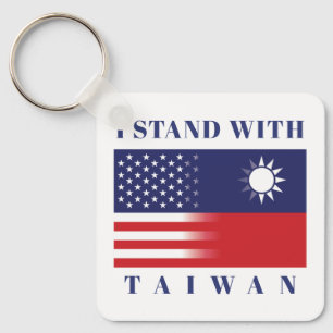 Ich stehe mit Taiwan Schlüsselanhänger