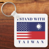Ich stehe mit Taiwan Schlüsselanhänger (Vorderseite)