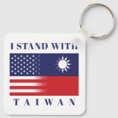 Ich stehe mit Taiwan Schlüsselanhänger (Rückseite)