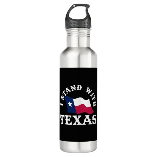 Ich stehe mit Texas Edelstahlflasche (Vorderseite)