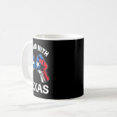 Ich stehe mit Texas Funny Texas Flag Texan Pride B Kaffeetasse (Vorderseite Links)