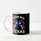 Ich stehe mit Texas Funny Texas Flag Texan Pride B Kaffeetasse (Links)