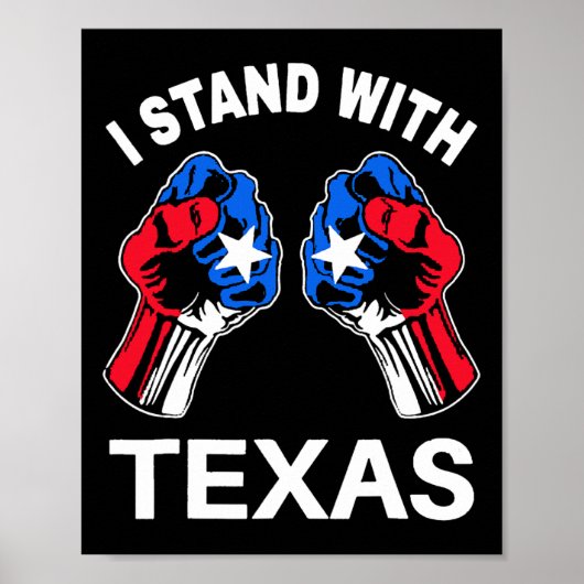Ich stehe mit Texas Funny Texas Flag Texan Pride B Poster (Vorne)