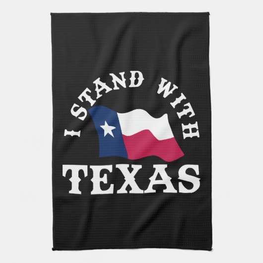 Ich stehe mit Texas Geschirrtuch (Vertikal)