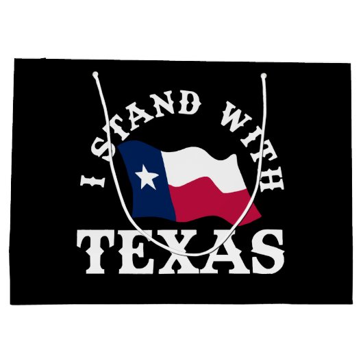 Ich stehe mit Texas Große Geschenktüte (Rückseite)