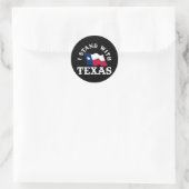 Ich stehe mit Texas Runder Aufkleber (Tasche)