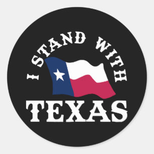 Ich stehe mit Texas Runder Aufkleber